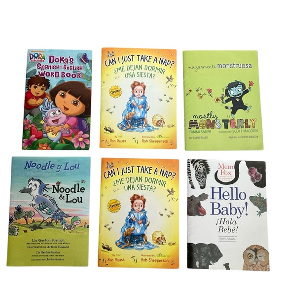 Lot of 6 kids books Spanish English books educational learn Spanish or English - Picture 1 of 9